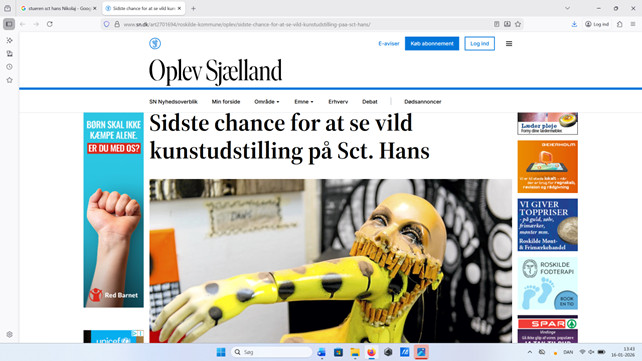 Artikel fra Sjællandske Nyheder, om afslutningen af STUEREN, den 26. marts 2017